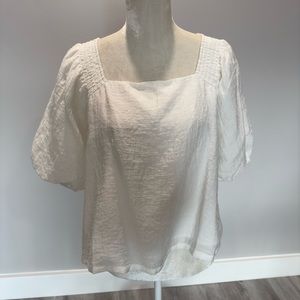 Club Monaco “Tiered Cloud Shirt” White Small